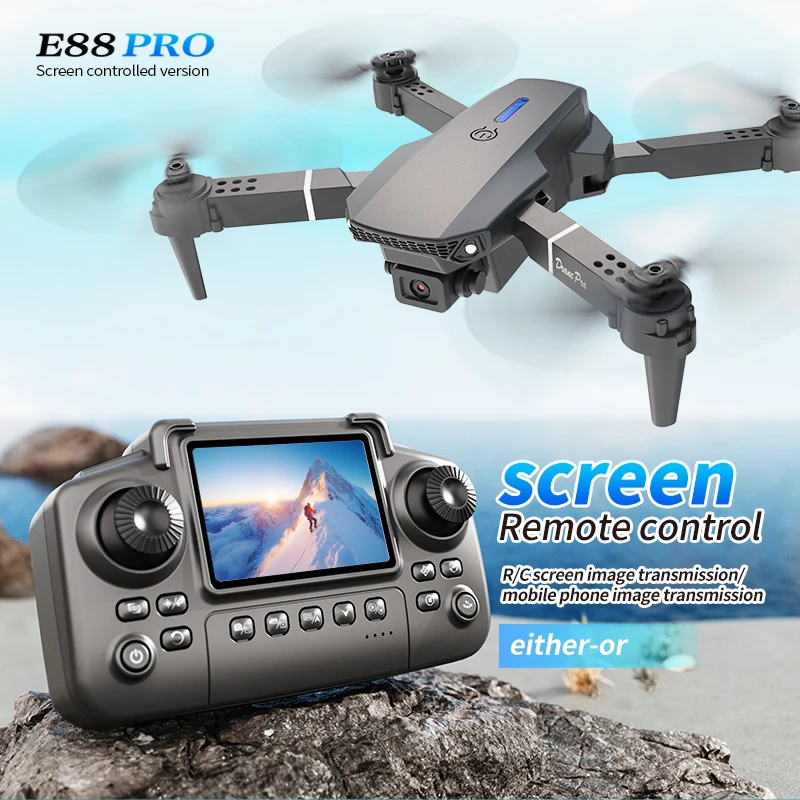 Hobby Rc Quadcopters - Drone Profissional E88 PRO com Tela,