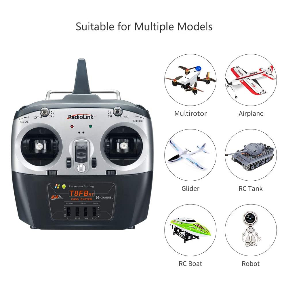 Transmissor RC Radiolink T8FB  - Receiver Sbus 8Ch avaliação e preço